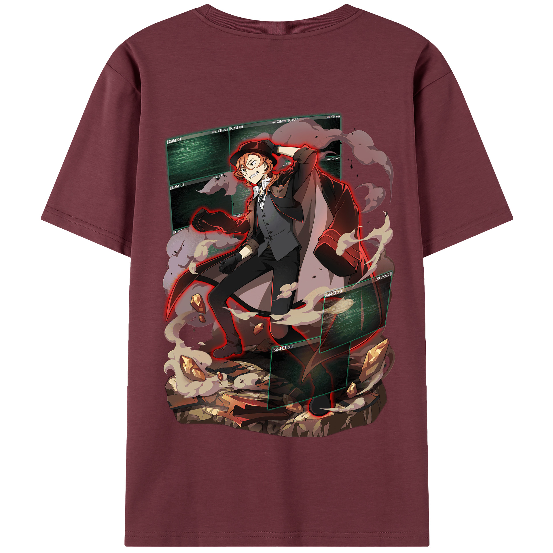 （画像用） 文豪ストレイドッグス Bungo Stray Dogs 綿100％半袖Tシャツ（背面プリント）